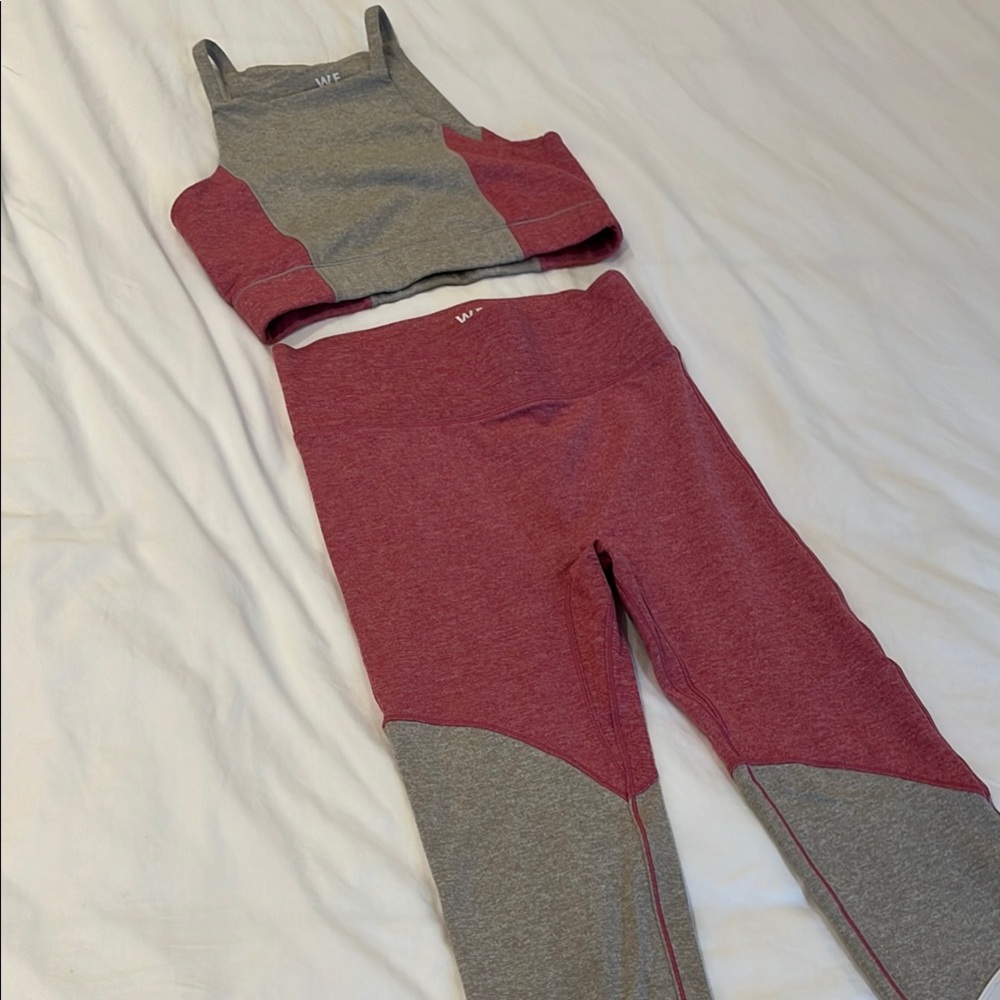 Two-Piece Gray and pink Activewear Set